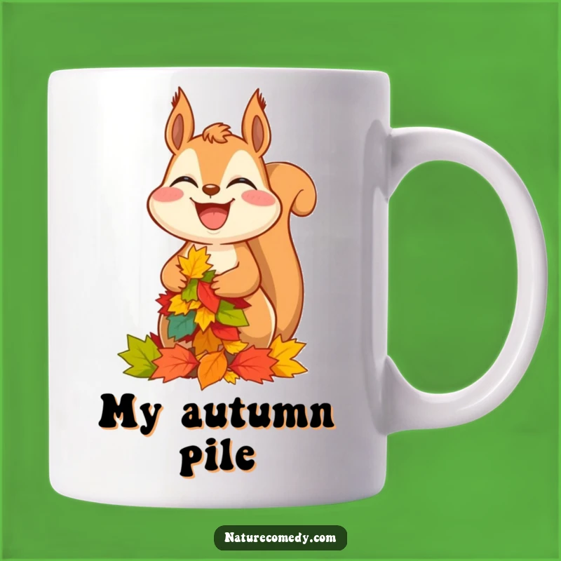 Funny Squirrel Autumn Leaves Mug: A Hilarious Gift for Leaf Lovers!