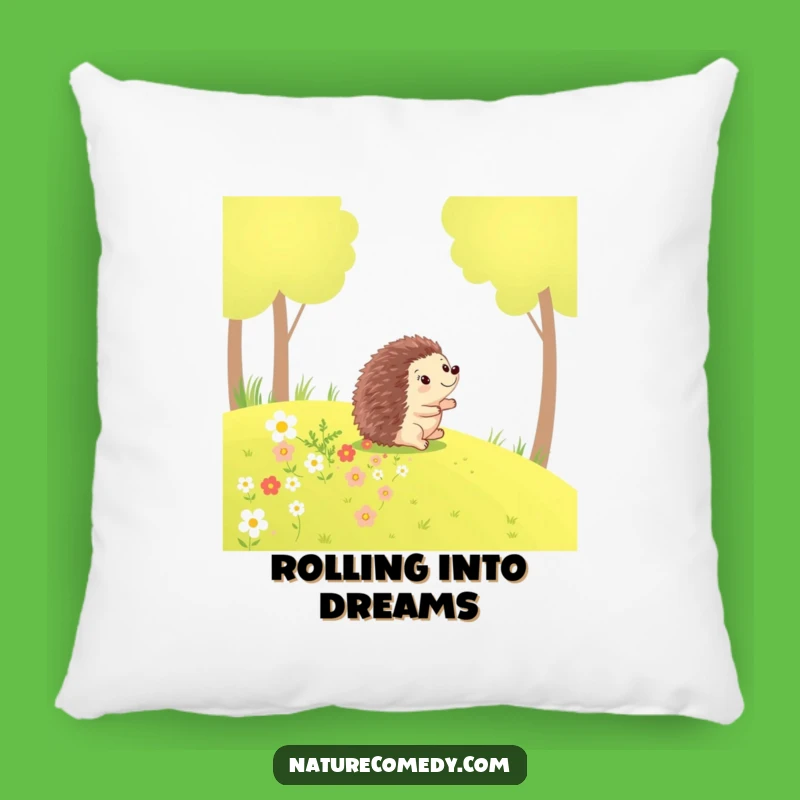 Funny Hedgehog Rolling Pillow: Cozy Comfort with Floral Cheer!