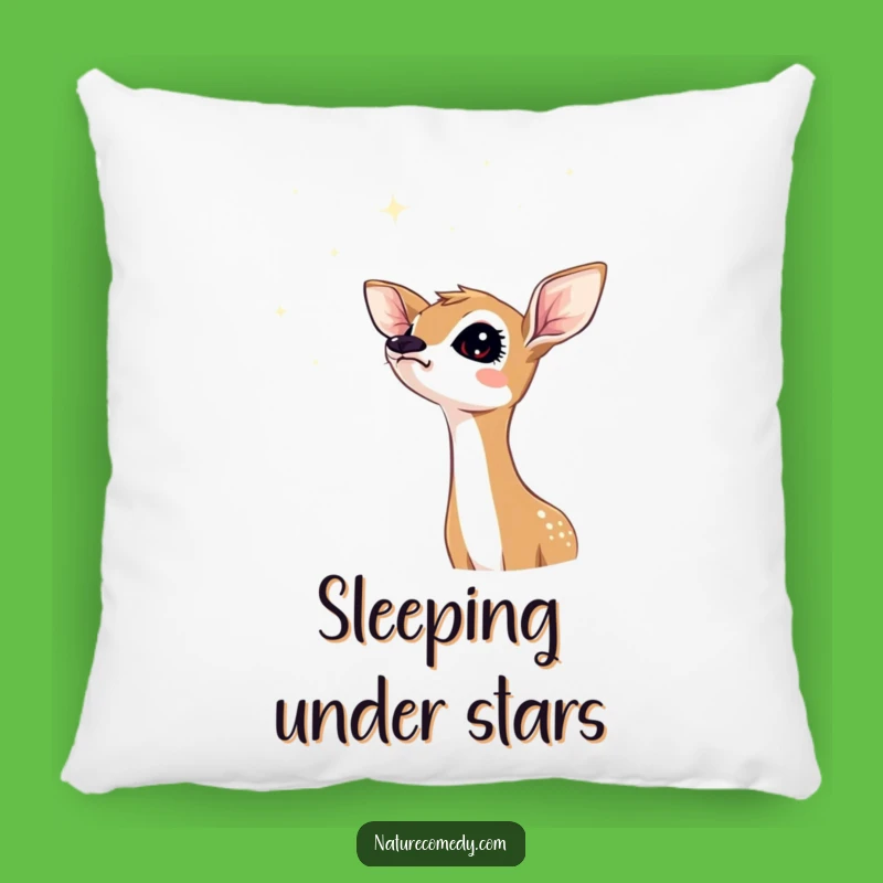 Funny Fawn Stars Pillow: Cozy Comfort Under a Dreamy Sky!