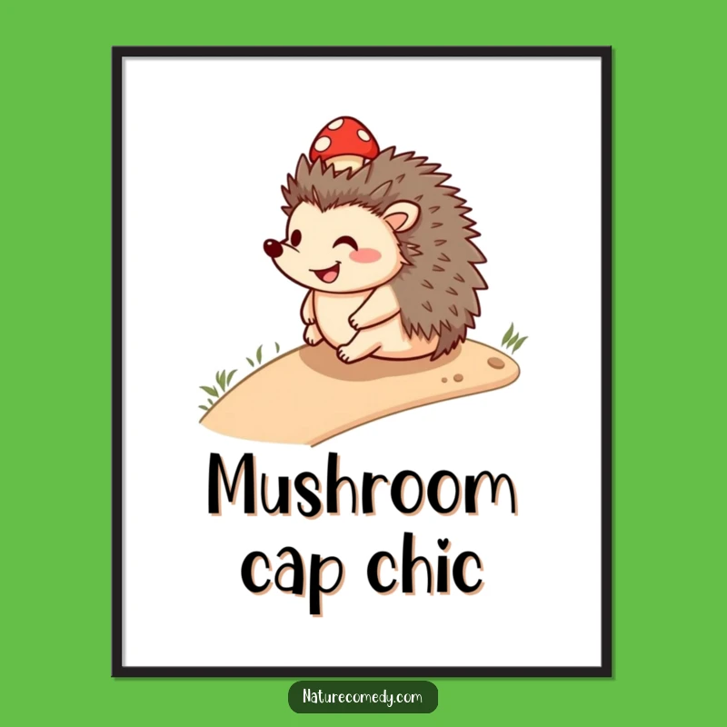 Funny Smiling Hedgehog Digital Art: Instant Woodland Cheer for Your Walls