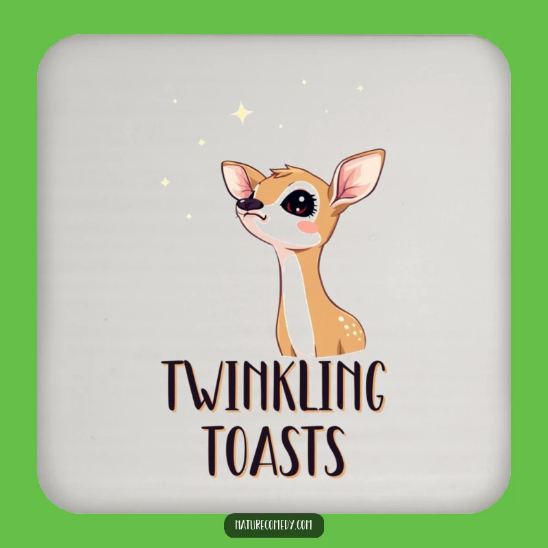 Funny Fawn Stars Coaster: Protect Surfaces with Celestial Charm!