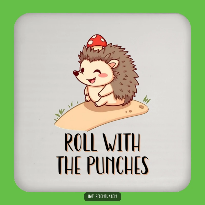 Funny Smiling Hedgehog Coasters: Add Woodland Cheer to Your Table