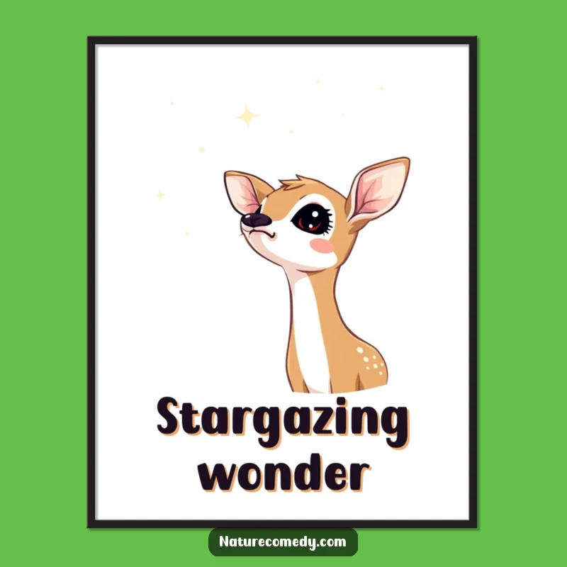 Funny Fawn Stars Poster: Dreamy Wall Art for Celestial Spaces!