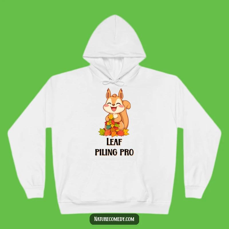 Funny Squirrel Hoodie: Cozy & Hilarious Autumn Leaf Balance for Gift Giving!