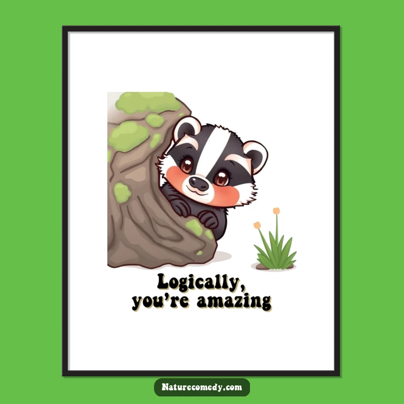 Free Printable Badger Art - Funny Downloadable Wall Art, Curious Wonder