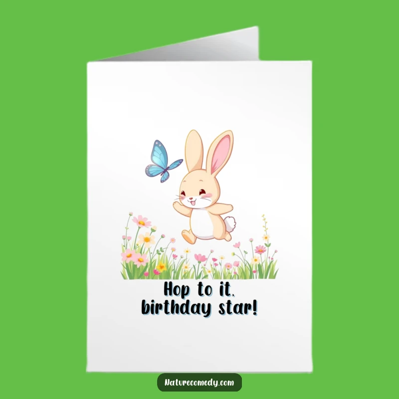 Free Printable Bunny Birthday Card - Funny Downloadable Gift, Joyful Chase