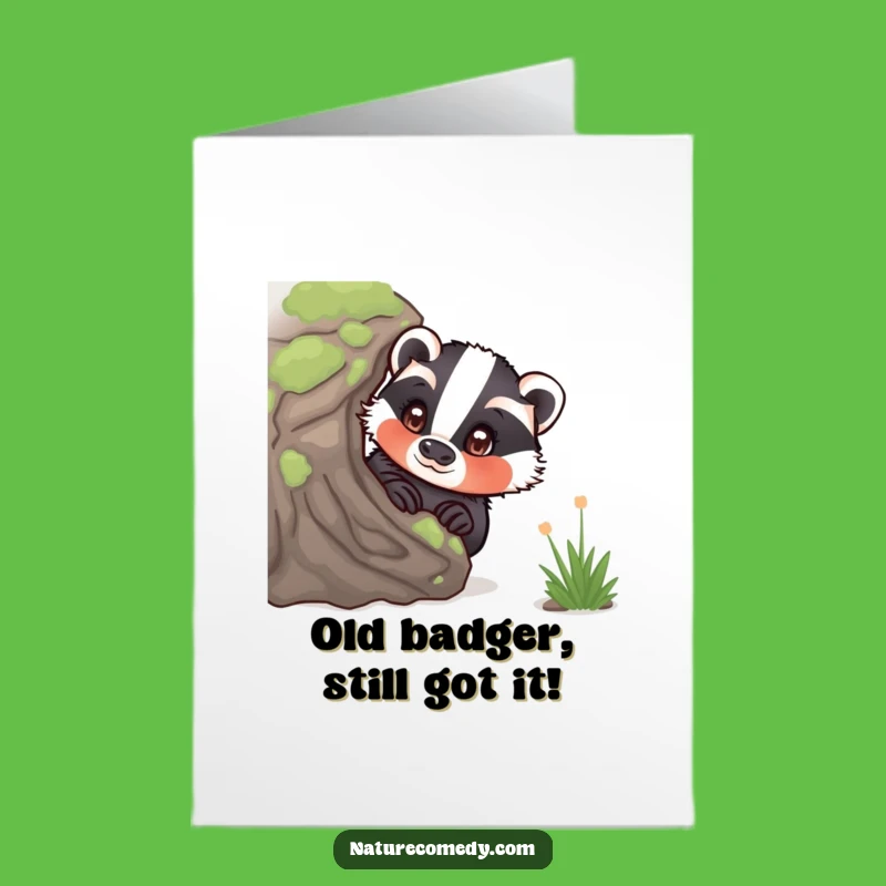 Free Printable Badger Birthday Card - Funny Downloadable Gift, Curious Animal