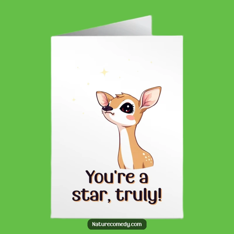 Free Printable Congratulations Card: Fawn & Stars Downloadable Wonder Gift