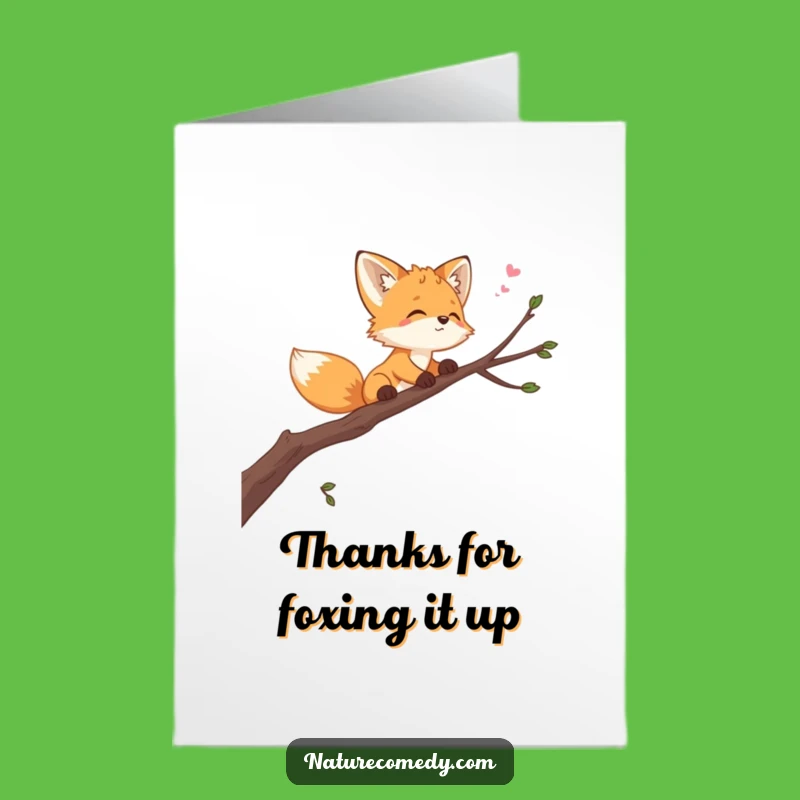 Free Printable Fox Thank You Card - Funny Downloadable Gift, Grateful Gaze