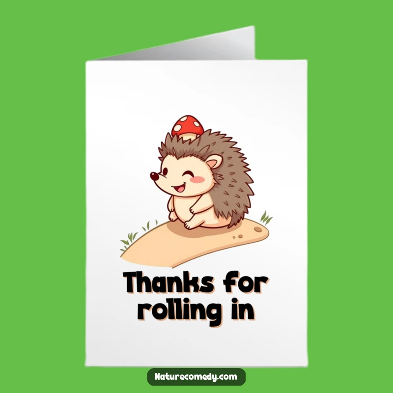 Free Printable Hedgehog Thank You Card - Funny Downloadable Gift, Grateful Roll