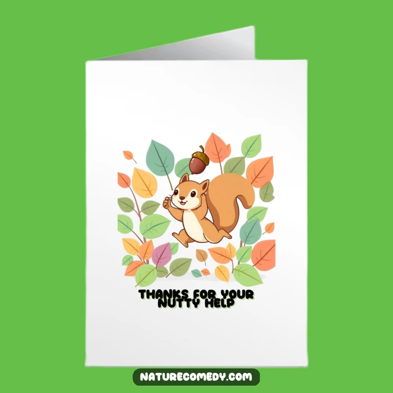 Free Printable Autumn Squirrel Thank You Card: Acorn Joy, Downloadable Gift