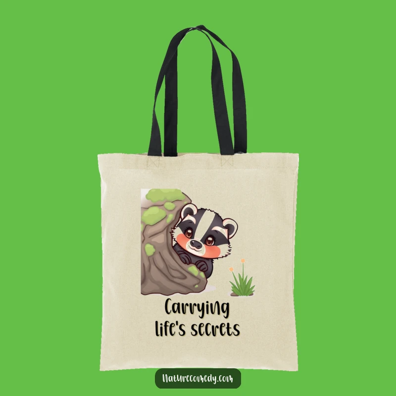 Funny Curious Badger Tote Bag: Carry Your Curiosity in Style