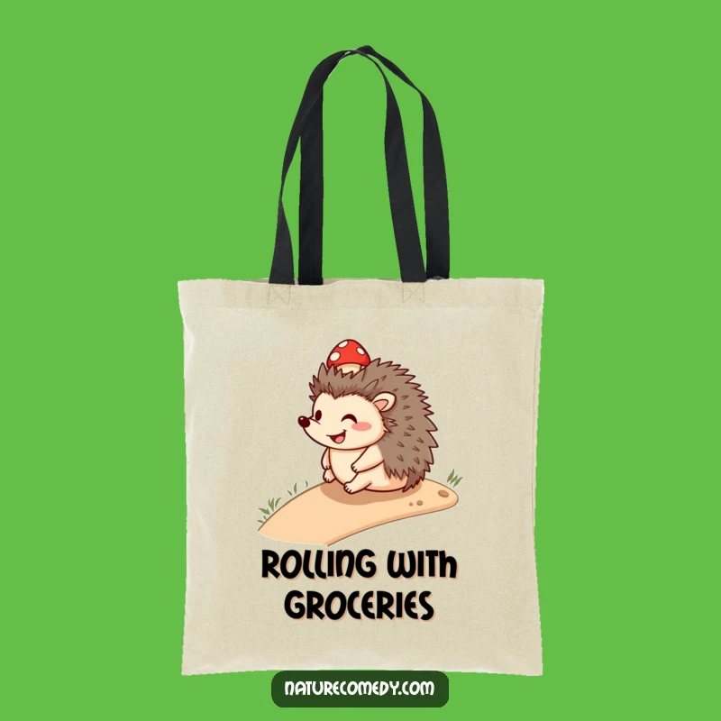 Funny Smiling Hedgehog Tote Bag: Carry Your Joy on the Go